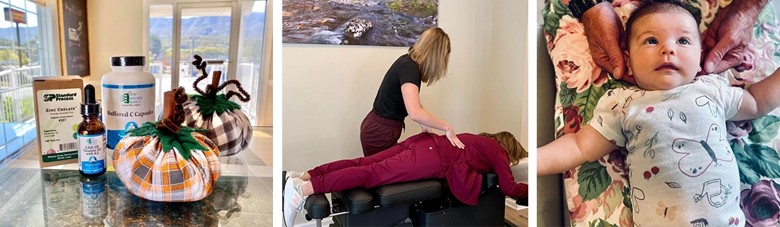 Chiropractor Abingdon VA Kaleigh Saxon With Patients And Products